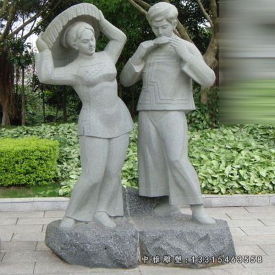 大理石城市夫妻雕塑