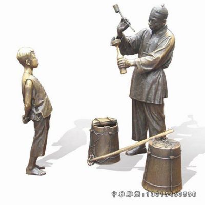 打酱油铜雕人物雕塑