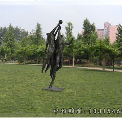 铜雕打篮球公园人物雕塑
