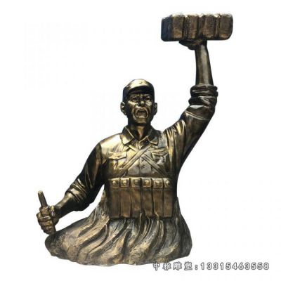 铜雕董存瑞城市人物雕塑