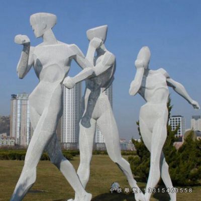 竞走抽象不锈钢雕塑