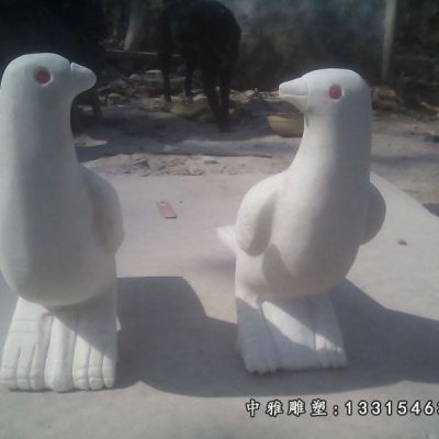 鸽子大理石动物雕塑