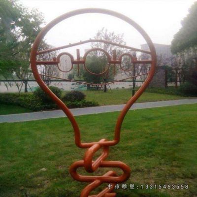 不锈钢抽象灯泡雕塑