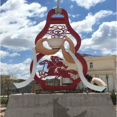 不锈钢剪纸葫芦雕塑