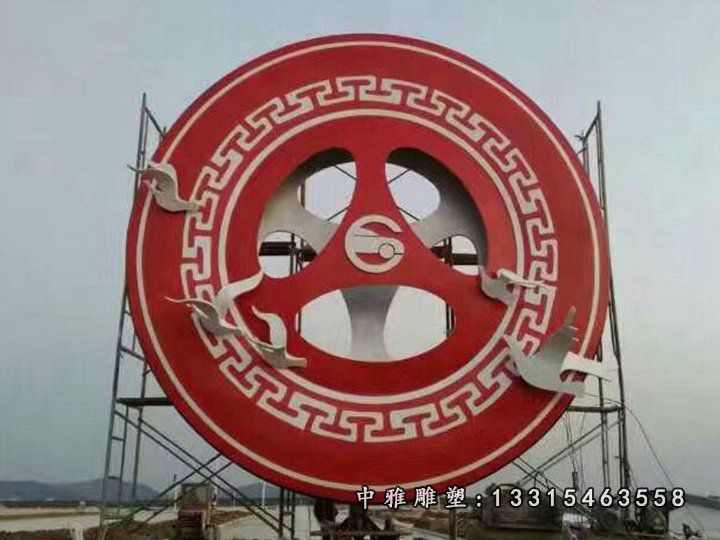 不锈钢公园齿轮景观雕塑
