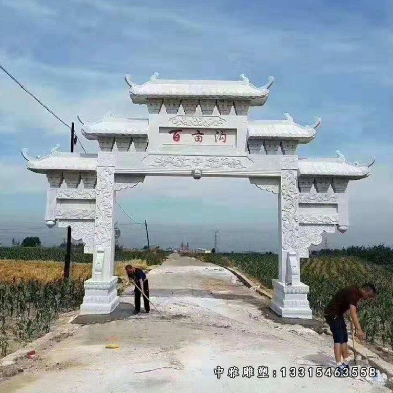 大型石雕单门牌坊
