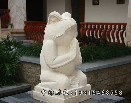 门口石雕青蛙雕塑