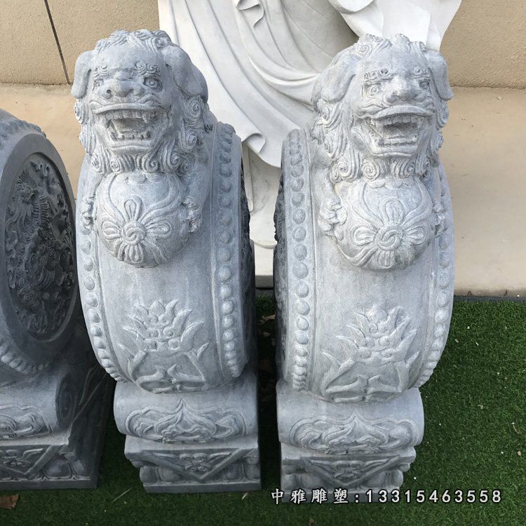 石雕动物抱鼓石雕塑
