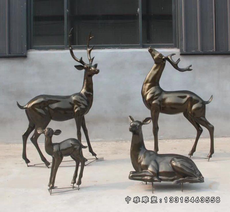 铜雕抽象梅花鹿