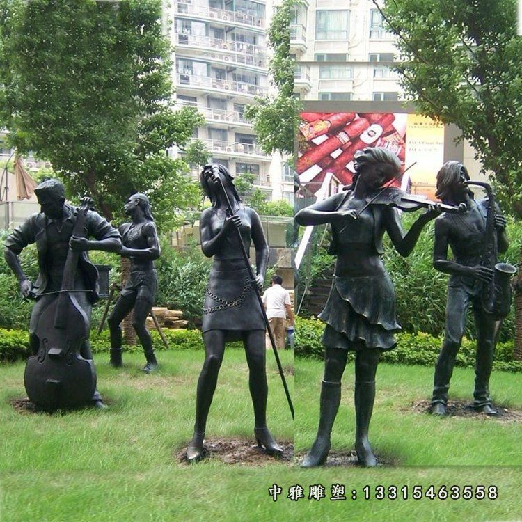 广场铜雕乐队