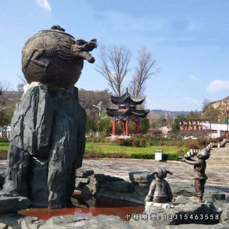 茶壶广场铜雕