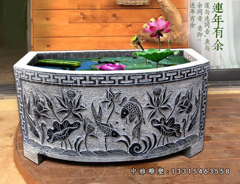 仿古水缸石雕塑