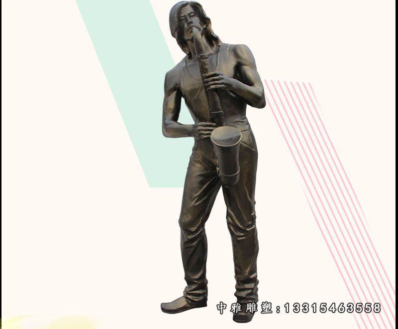 铜雕吹萨克斯人物雕塑