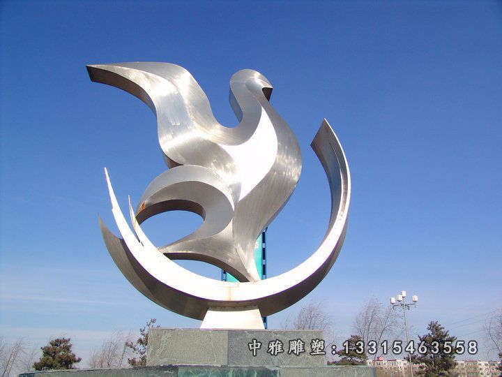 不锈钢鸽子动物雕塑