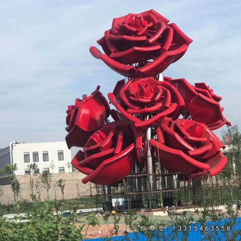 大型不锈钢玫瑰花