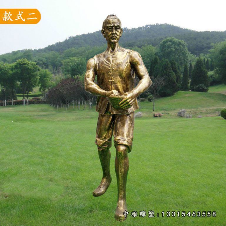 田园铜雕播种人物