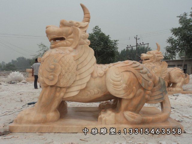 神兽独角兽石雕雕塑