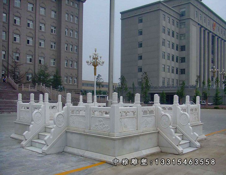 汉白玉石雕升旗台雕塑