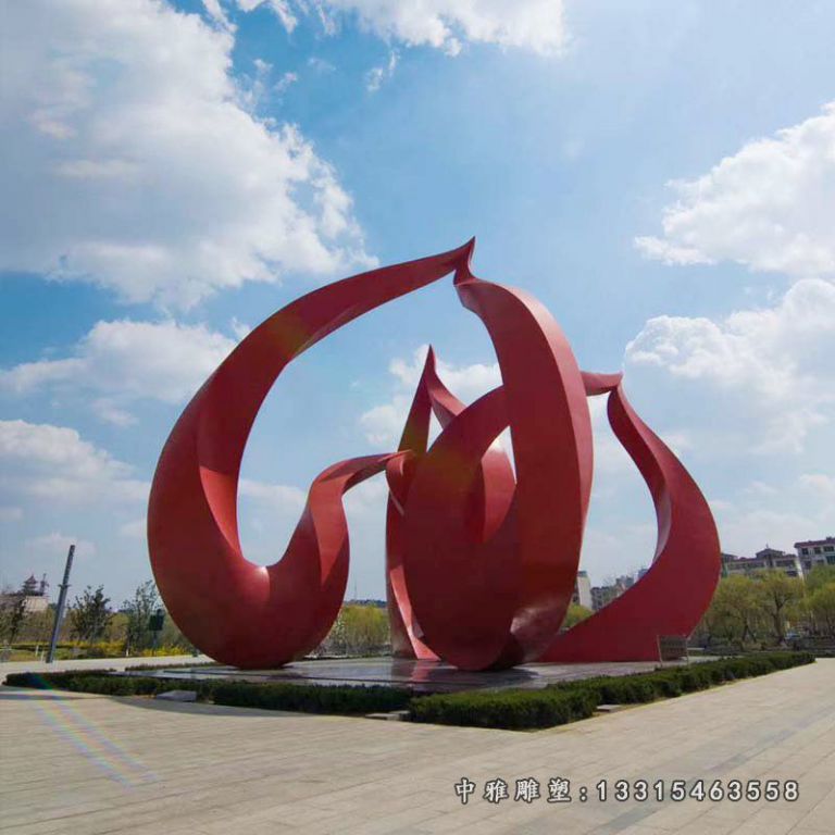 不锈钢抽象花摆件