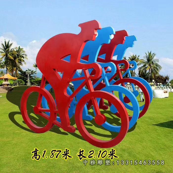不锈钢抽象骑车人物