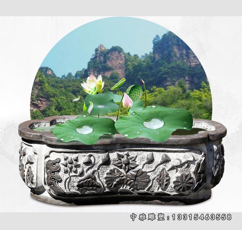 石雕庭院仿古水缸