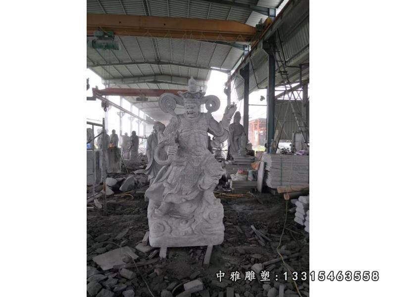 石雕古代人物关公雕塑