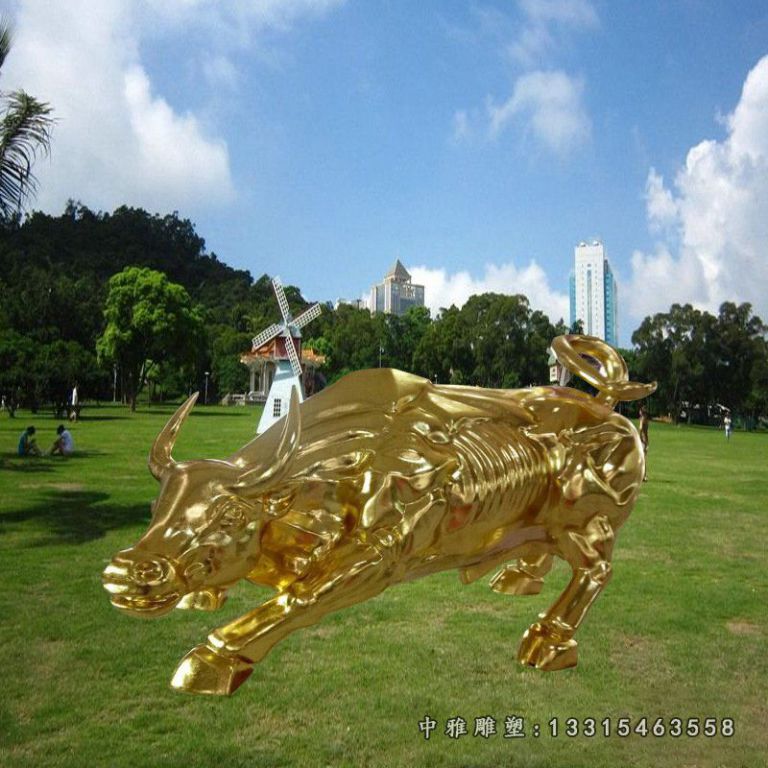不锈钢动物牛雕塑
