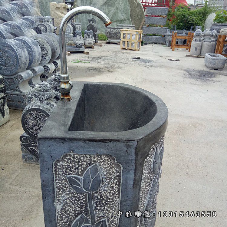 仿古石雕流水池