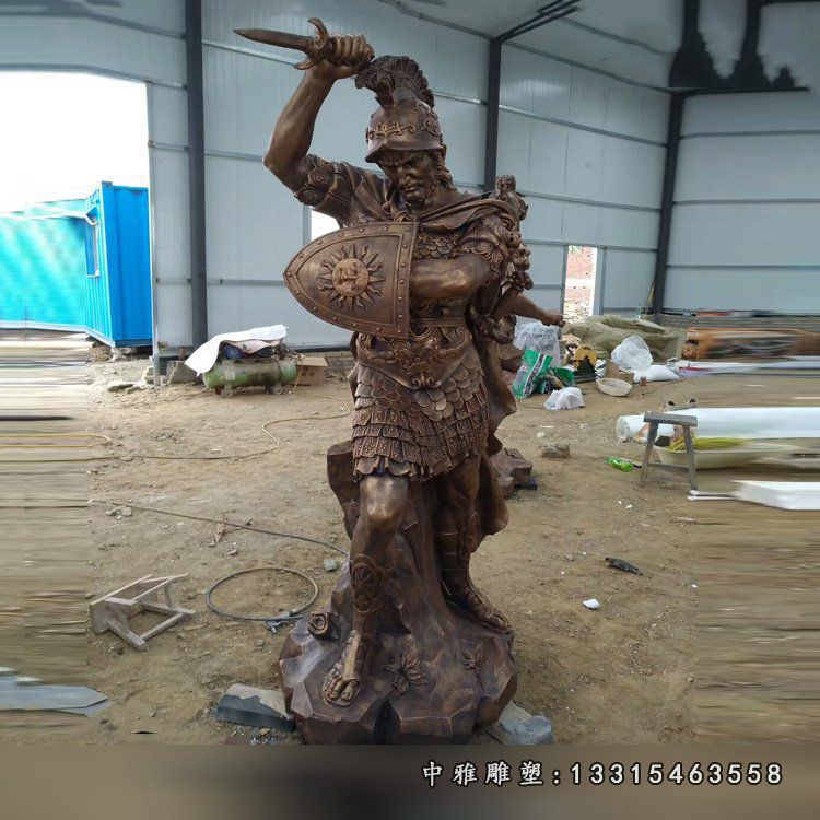 城市铜雕士兵
