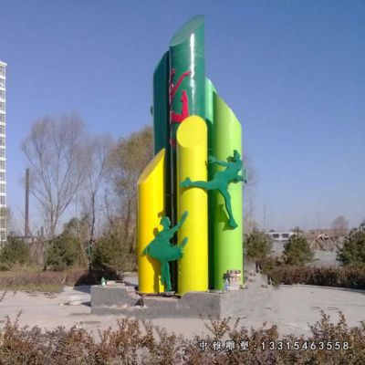 公园精神堡垒景观不锈钢雕塑