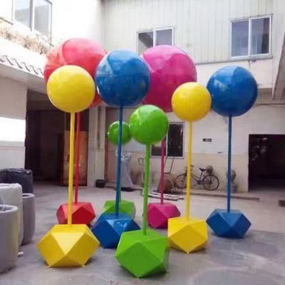 不锈钢广场彩绘气球雕塑