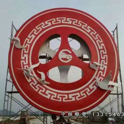 不锈钢公园齿轮景观雕塑