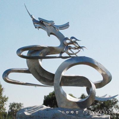 不锈钢大型盘龙雕塑