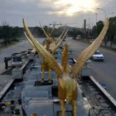 不锈钢动物飞龙雕塑
