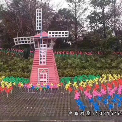 户外不锈钢风车模型雕塑