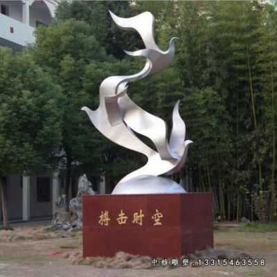 不锈钢校园鸽子动物雕塑