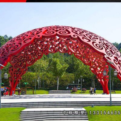 大型户外不锈钢拱门雕塑