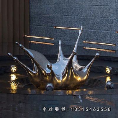 不锈钢别墅水花景观雕塑