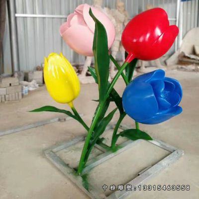 公园不锈钢仿真花朵雕塑