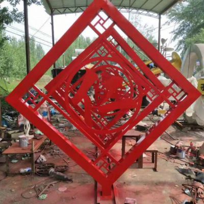 不锈钢公园剪纸艺术摆件