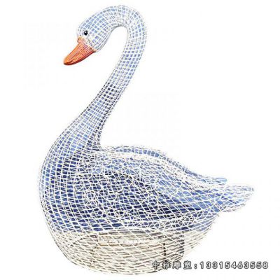 不锈钢公园天鹅动物雕塑