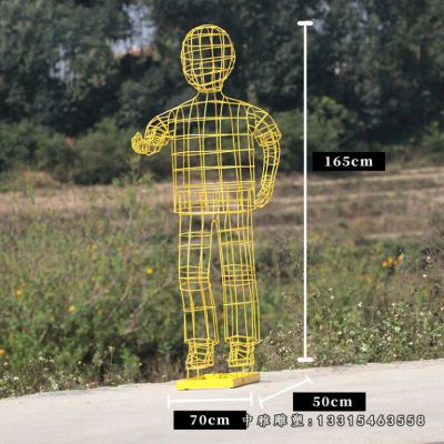 不锈钢编织儿童人物雕塑