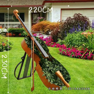 不锈钢草坪乐器提琴雕塑