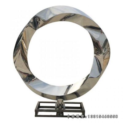 广场不锈钢创意圆环雕塑