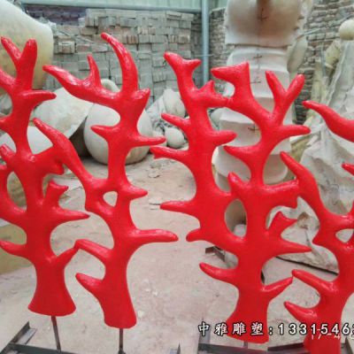 不锈钢烤漆海草景观雕塑