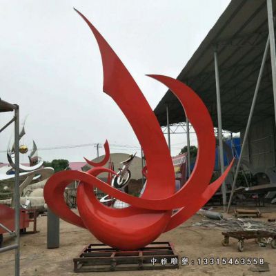 不锈钢抽象喷漆凤凰雕塑