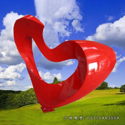 不锈钢创意抽象爱心雕塑