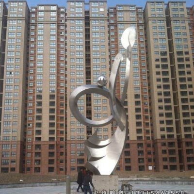 小区不锈钢大型标志雕塑