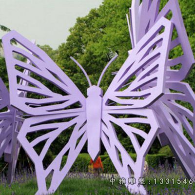 不锈钢动物飞行蝴蝶雕塑