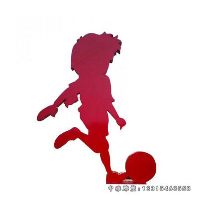 户外剪影不锈钢足球人物雕塑